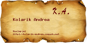 Kolarik Andrea névjegykártya